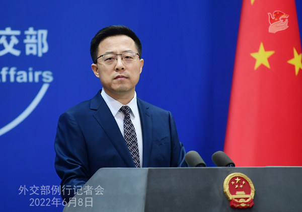 Zëdhënësi i diplomacisë kineze Zhao Lijian, 8 qershor, Pekin(Ministria e Punëve të Jashtme e Kinës)
