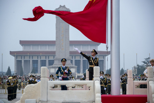 Ceremonia e ngritjes së flamurit në sheshin Tian'anmen, 1 gusht, Pekin(Foto:VCG)
