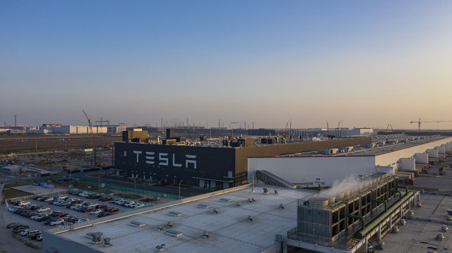 Snímek: Tesla Gigafactory v Šanghaji, Čína; 25. prosince 2020. /CFP