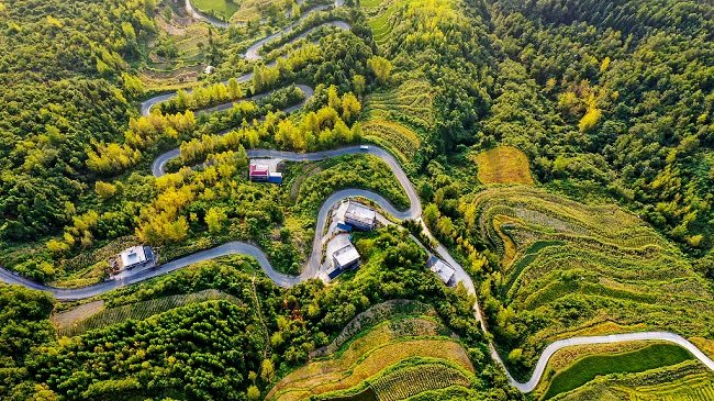 Vijugavi putevi na planini u Čungćingu